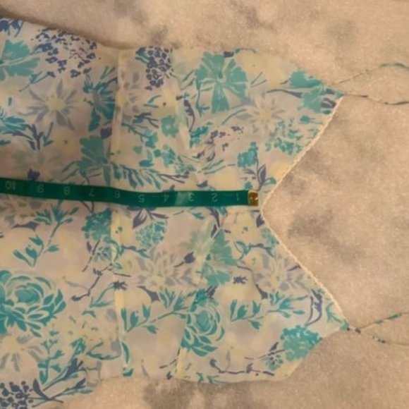 Ann Taylor Petite Silk Crochet Blue Mini Dress - Picture 11 of 11